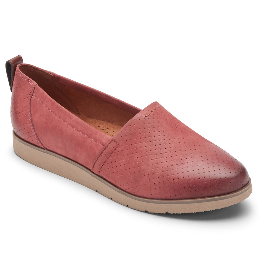 Rockport Womens Slip-On Red - Cobb Hill Laci - UK 907-YPDIVW